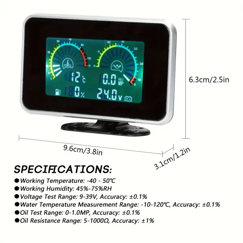 1pc Universal 4-in-1 Digital Car Dashboard Gauge - Little Tokyo SA