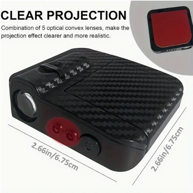 Two blue 3D wireless car door LED projector lights with Fire Horse design for Temu car door welcome illumination.