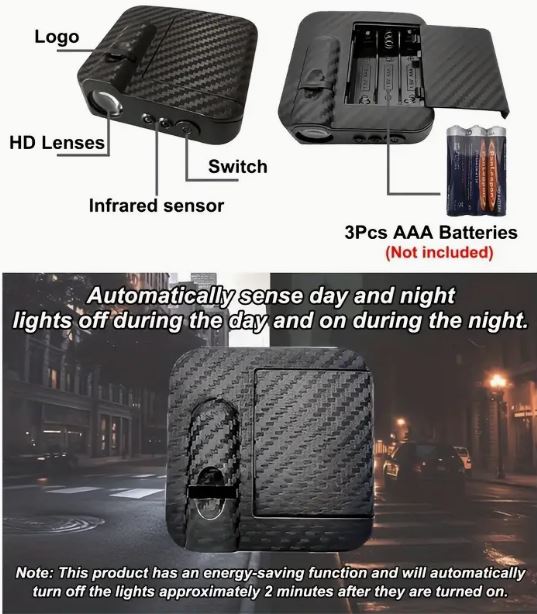 Pair of Fire Horse 3D wireless LED car door welcome lights projecting images onto the ground when doors open.
