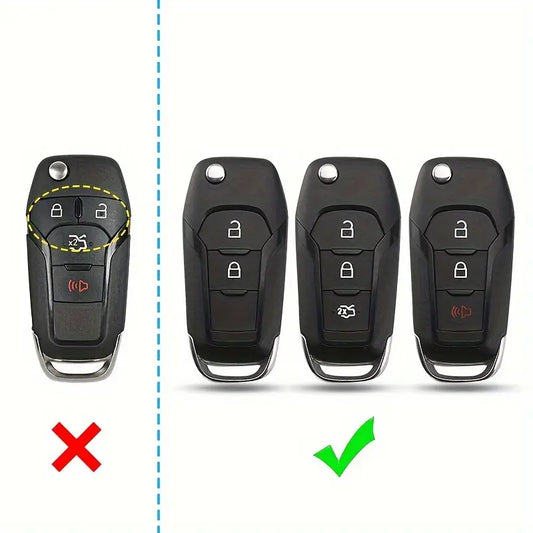 1pc Silicone Carbon Look Car Key Case Cover For Ford Vehicles - Little Tokyo SA
