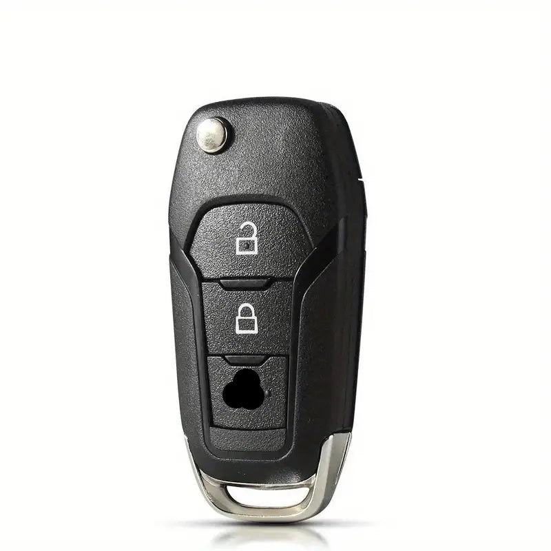 Durable KEYYOU car key case shell for Ford vehicles, black protective cover for Ford car keys, Temu brand.