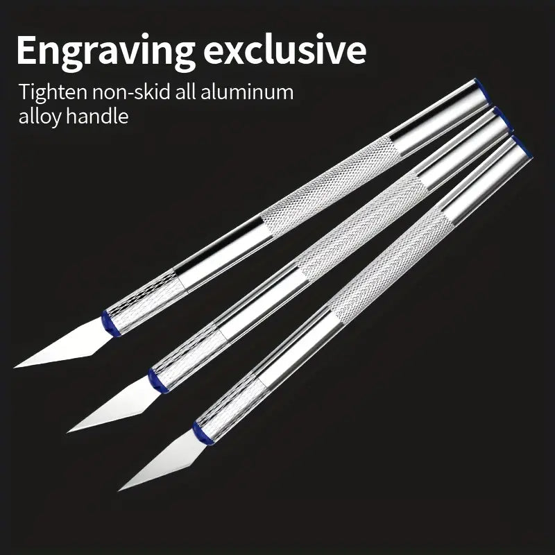 13-piece Temu metal carving knife pen art set with detailed blades for precise carving and engraving projects.