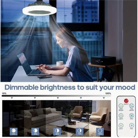 9.25-inch E27 Screw Fitting Ceiling Mounted Fan Light with Remote, Dimmable Suitable for Various Rooms, 110V-240V - Little Tokyo SA