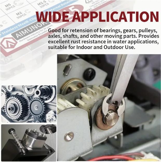 150pcs Stainless Steel Stainless Steel E Clip Washer Assortment Kit Circlip Retaining Ring For Shaft Fastener M1.5~M15 - Little Tokyo SA