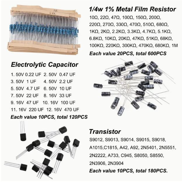 1400pcs Basic Electronics Component Assortment Kit - Little Tokyo SA