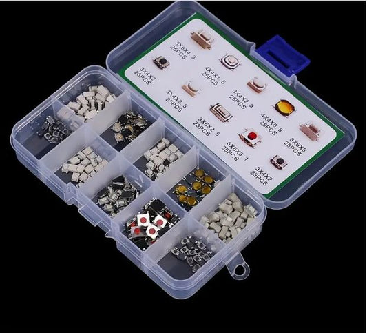 250pcs 10 Types Tactile Push Button Switch Kit - Little Tokyo SA