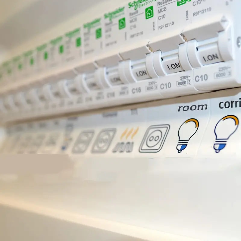 Set of 57 Temu electrical panel and DB board label stickers for clear circuit identification and organization.