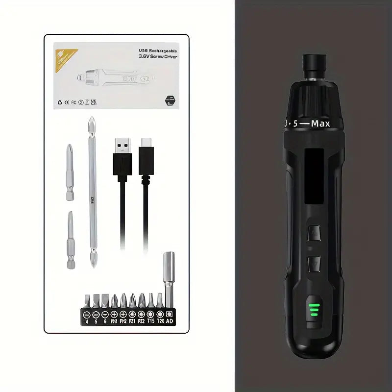 Cordless Electric Screwdriver Rechargeable 2000mAh Mini Drill - Little Tokyo SA