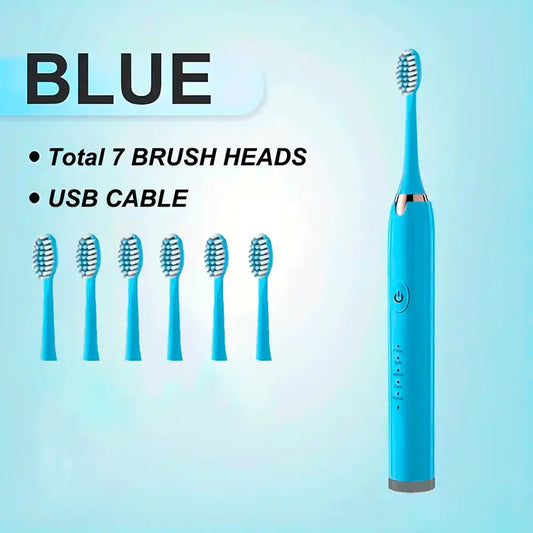 6-Brush-Head Electric Toothbrush for Adults - Little Tokyo SA