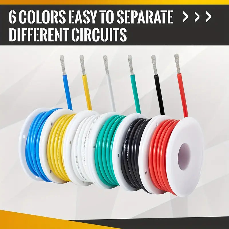 1 set PVC 20 Gauge 6 Colors Tinned Copper Wire Hook up Wire Kit - Little Tokyo SA