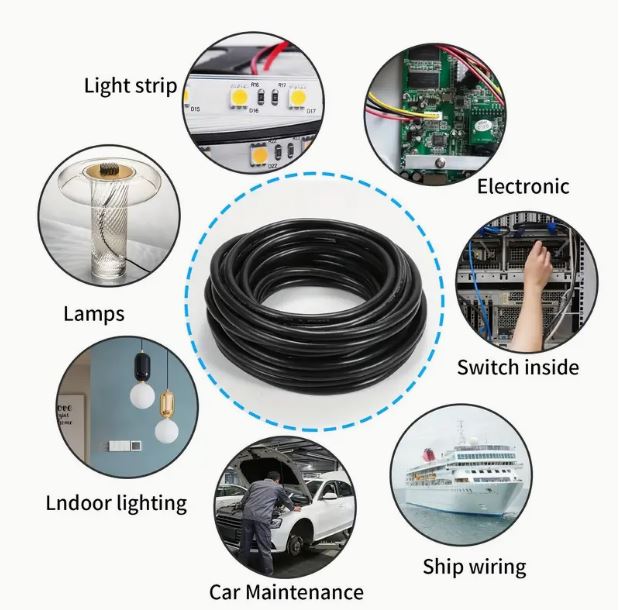 Temu 26 Gauge 2-Core Electrical Wire, 30.5M length, flexible electrical cable for wiring projects and electrical installations.