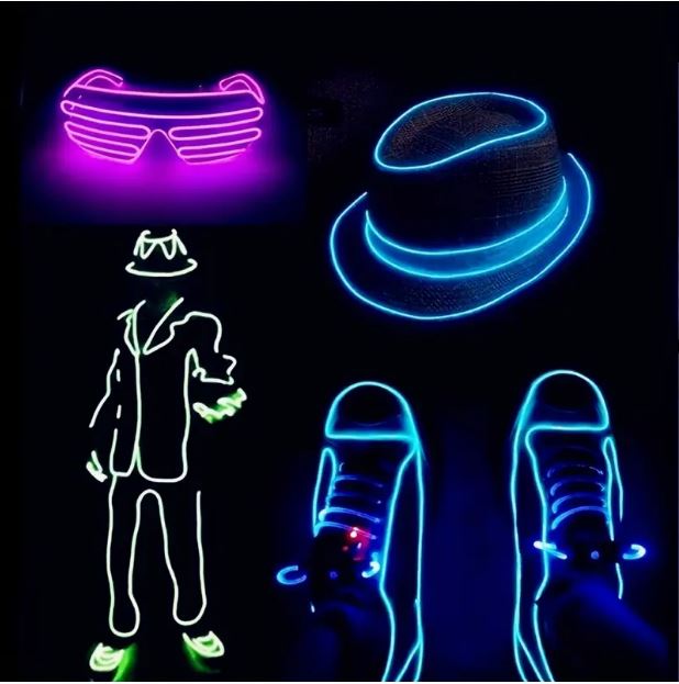 1set 3m/9.84ft Bright Neon Electroluminescent Light Strip - Red - Little Tokyo SA