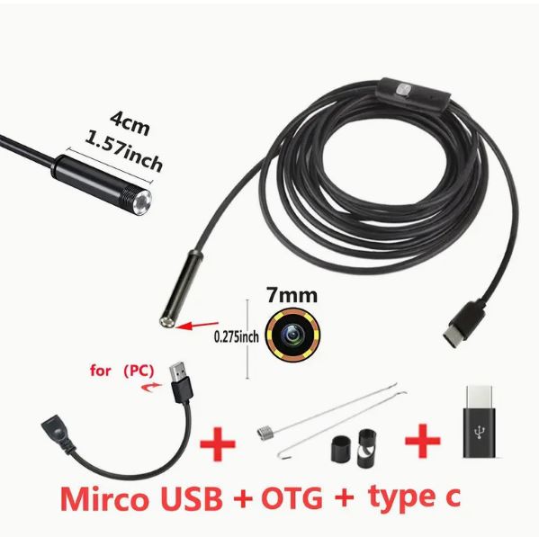 10 Meter x 7mm Lens Soft Cable  High Definition Endoscope, Android Mobile Phone Camera - Little Tokyo SA