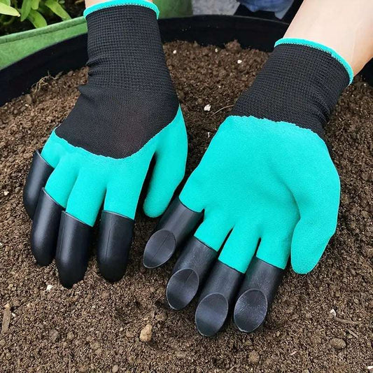 1 Pair Waterproof Gardening Gloves with Claws for Digging & Planting