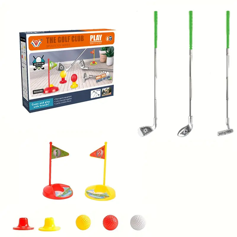 Children's Adjustable Club Toy Golf Set with 3 Telescopic Clubs - Little Tokyo SA