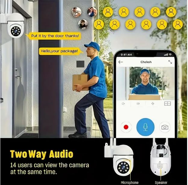 Panoramic 355° Wireless Home Security Camera with Night Vision And Two-Way Audio - Little Tokyo SA