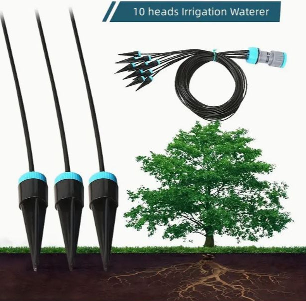 Temu garden watering and irrigation drip system with hoses and connectors for efficient outdoor irrigation.