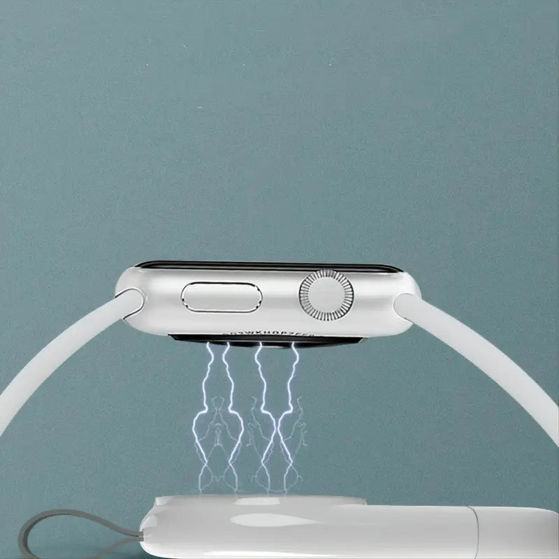 Temu portable wireless charger for Apple Watch, compact iWatch charger with sleek design for convenient charging.