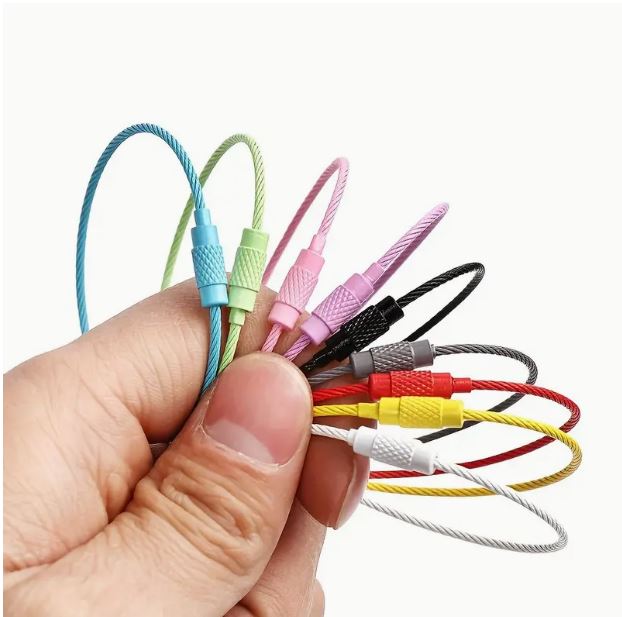 20 Pack Multicolor Stainless Steel Wire Loop Keychains - Little Tokyo SA