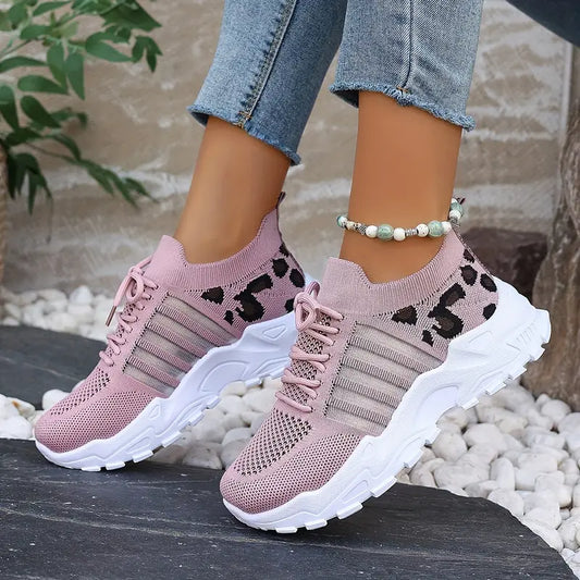 Low-Top Leopard Print Casual Sports Shoes - Breathable, Comfortable - Little Tokyo SA