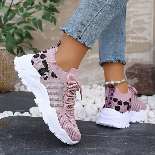 Low-Top Leopard Print Casual Sports Shoes - Breathable, Comfortable - Little Tokyo SA