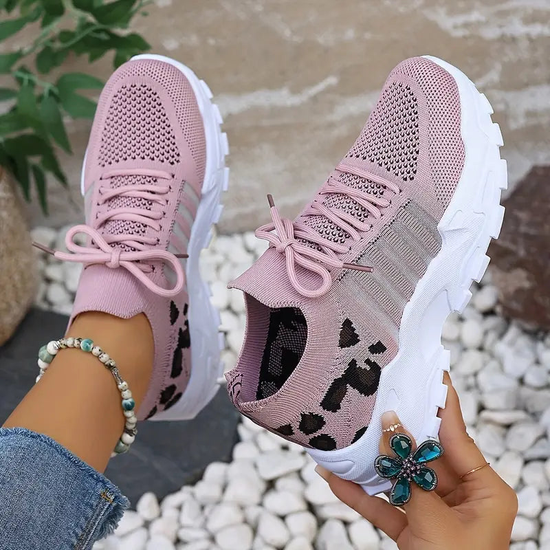 Low-Top Leopard Print Casual Sports Shoes - Breathable, Comfortable - Little Tokyo SA