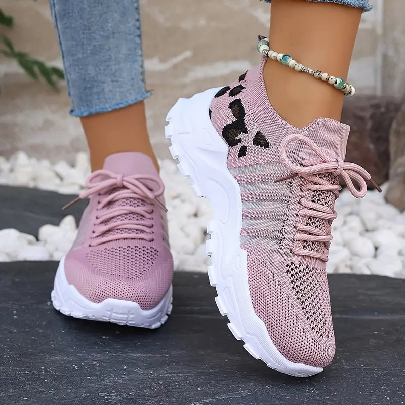 Low-Top Leopard Print Casual Sports Shoes - Breathable, Comfortable - Little Tokyo SA