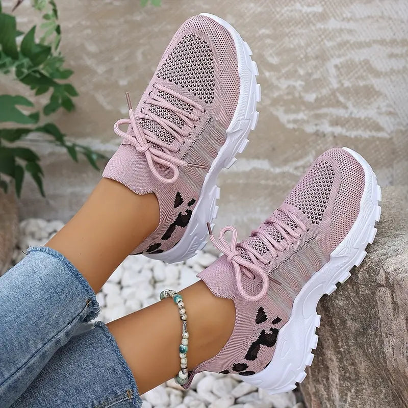 Low-Top Leopard Print Casual Sports Shoes - Breathable, Comfortable - Little Tokyo SA