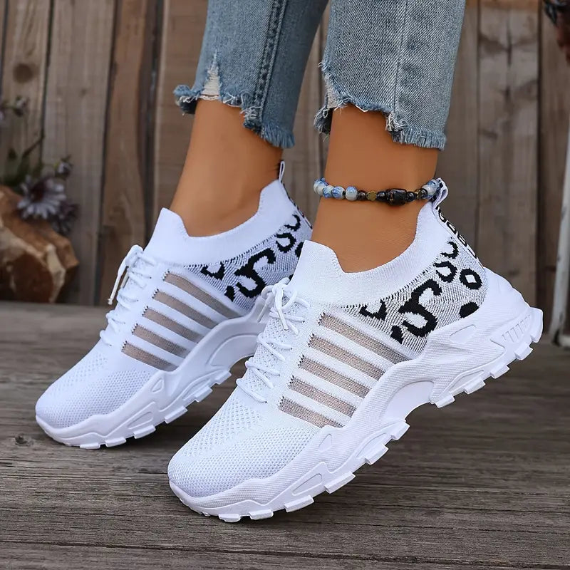 Low-Top Leopard Print Casual Sports Shoes - Breathable, Comfortable - Little Tokyo SA