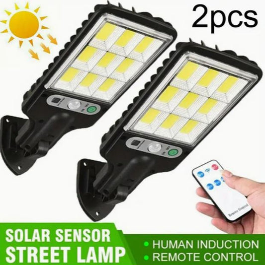 2Pc Solar Remote Controlled Motion Detection LED Floodlights - Little Tokyo SA