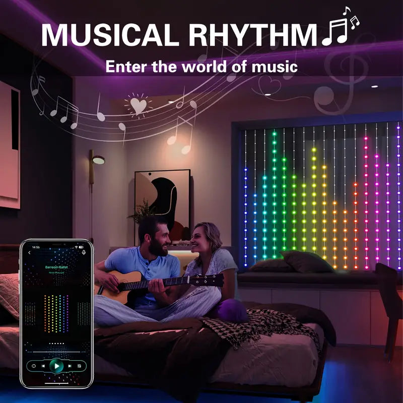 Smart LED Curtain Lights with Remote & App Control - Little Tokyo SA