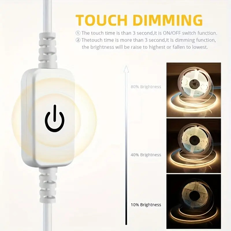 1M 5v USB Powered COB LED Strip Light with Touch Control - Little Tokyo SA