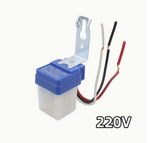 Temu 220V AC day/night light switch, standard toggle type for controlling lighting based on time of day.
