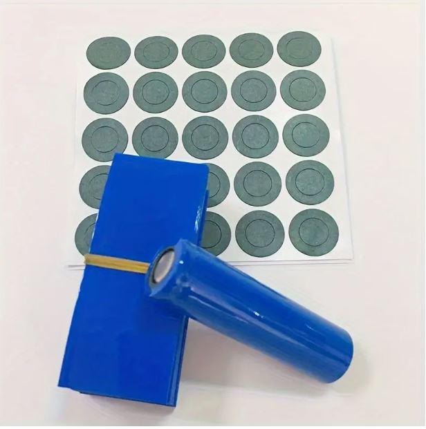 100-Piece BLUE Heat Shrink Tubing & Barley Paper Rings Set for 18650 Lithium Cells - Little Tokyo SA
