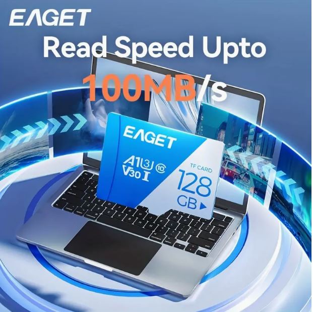 EAGET 128GB Memory Card, Blue & White Micro SDXC SD Card - Little Tokyo SA