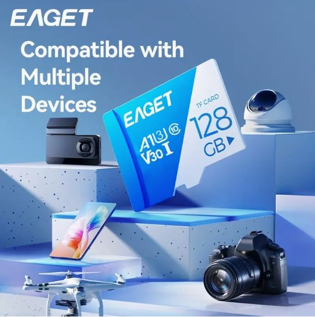 EAGET 128GB Memory Card, Blue & White Micro SDXC SD Card - Little Tokyo SA