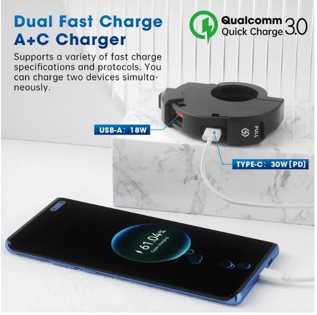 12V-24V Dual USB Qualcomm Fast Motorcycle Charger - Little Tokyo SA