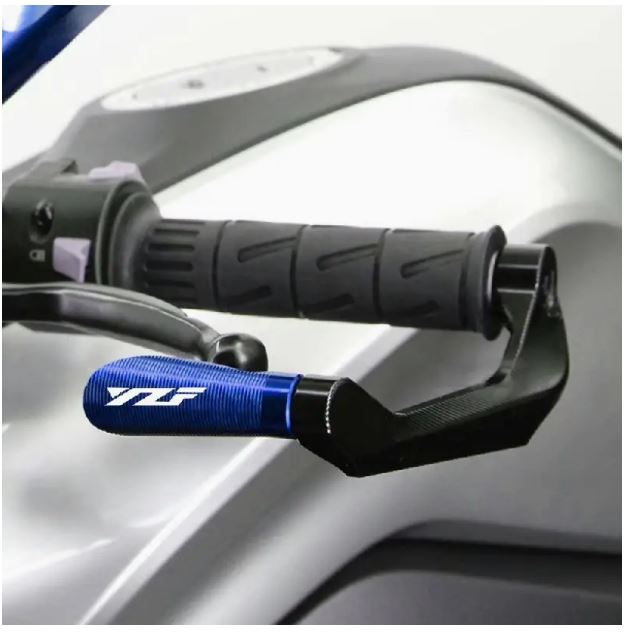 Two CNC aluminum motorcycle handlebar grip lever guards from Temu, designed to protect and enhance motorcycle handlebars.
