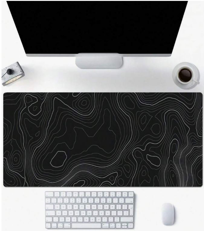 Temu abstract pattern anti-slip gaming and working mouse pad with non-slip base and vibrant design for smooth mouse movement.