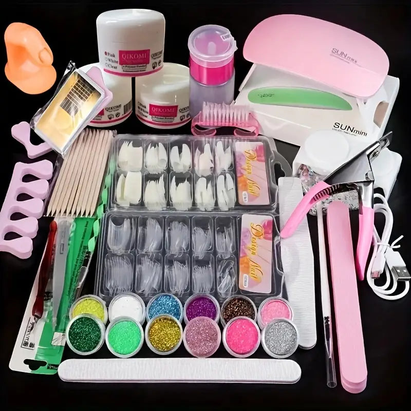 Acrylic Nail Kit For Beginners With Glitter Acrylic Powders - Little Tokyo SA