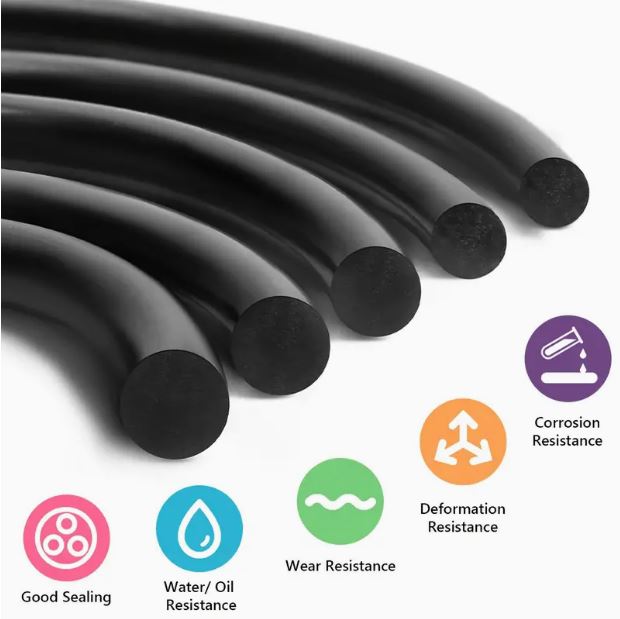 Set of 950 rubber O-rings in various sizes from Temu, ideal for sealing and plumbing projects, displayed in the kit.