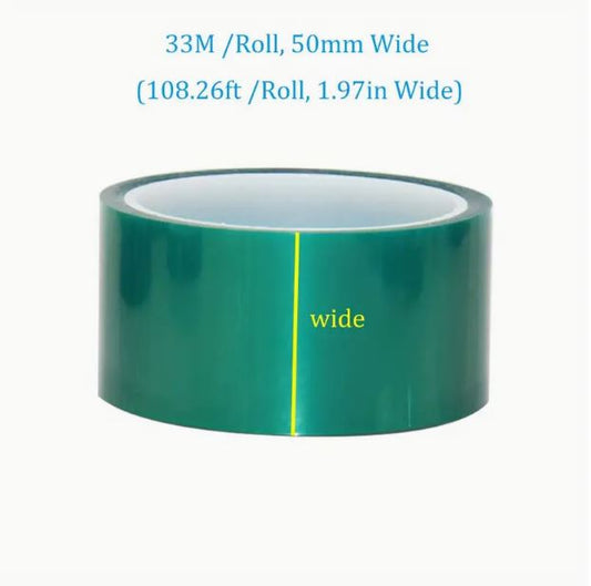 50mm x 33M Roll Green PET Film Tape High Temperature - Little Tokyo SA