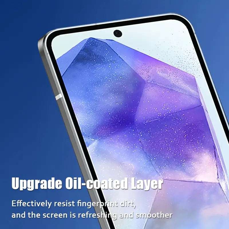 Three Temu HD screen protectors for Samsung Galaxy S24 Ultra, designed for dust-free, one-click installation on the phone.