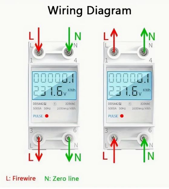 220V AC 5-60Amp Single-Phase Mini Electricity Meter - Little Tokyo SA