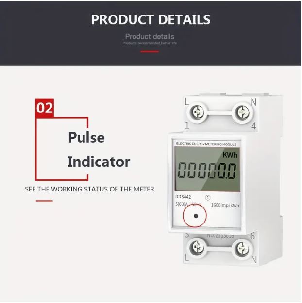 220V AC 5-60Amp Single-Phase Mini Electricity Meter - Little Tokyo SA