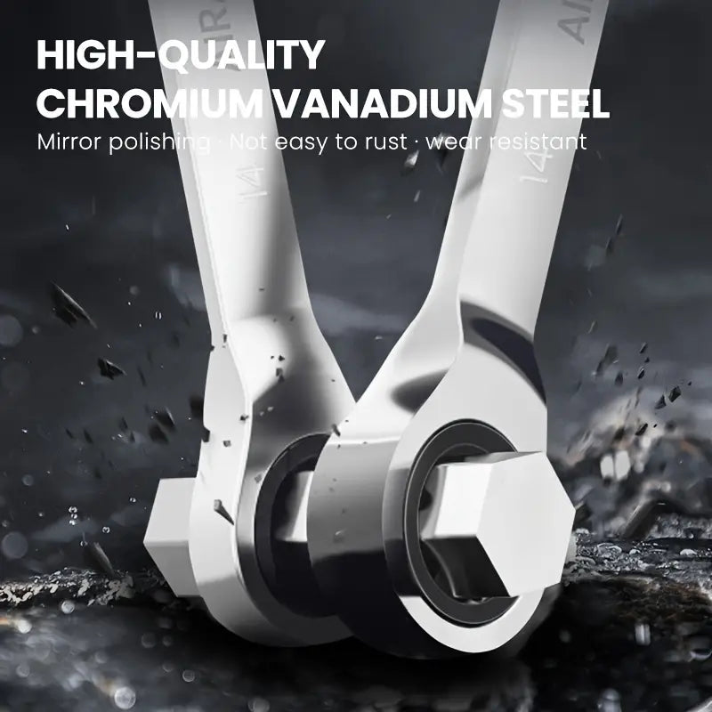 Temu AIRAJ universal Torx wrench, adjustable torque ratchet spanner with 6mm and 8mm sizes, featuring a compact design.