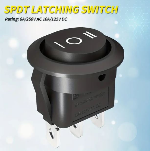 Set of 5 Temu 3-pin 12V round rocker switches with 3-position design, ideal for electronic projects and device control.