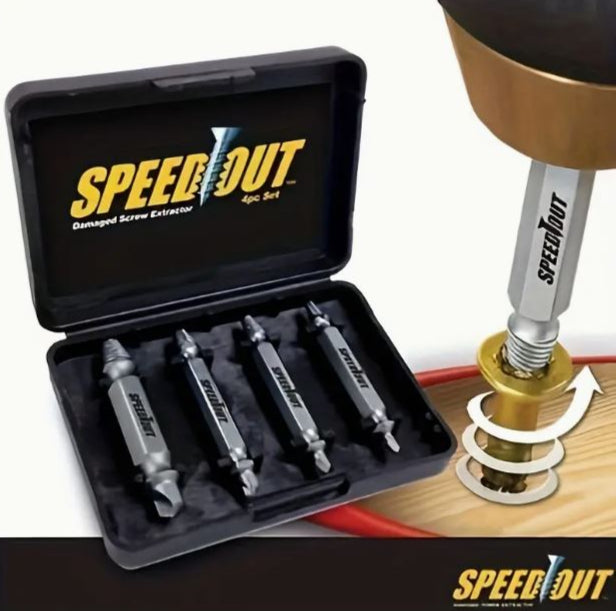 4pcs Steel Damaged Screw Extractor Drill Bit Remover Set - Little Tokyo SA