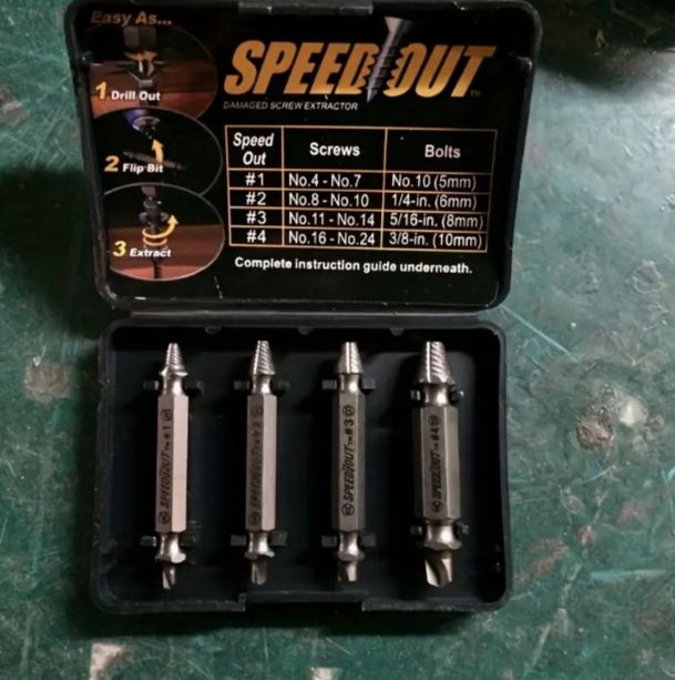 4pcs Steel Damaged Screw Extractor Drill Bit Remover Set - Little Tokyo SA