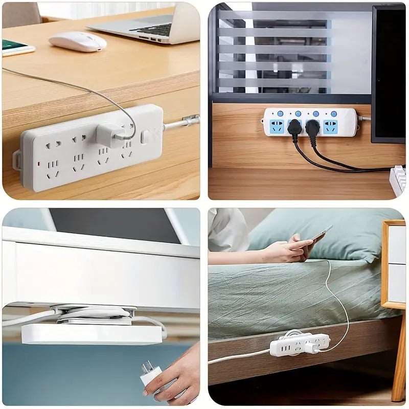 Temu self-adhesive wall hook for socket storage, wall-mounted socket organizer with bracket for easy organization.